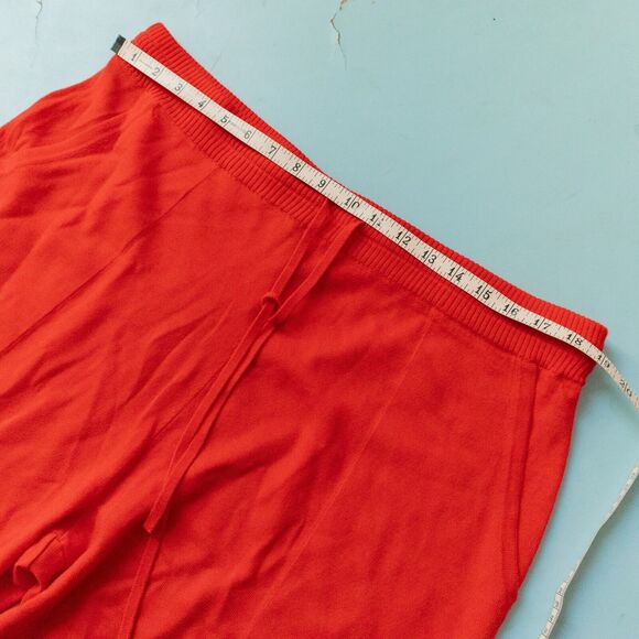NWT St John Apple Red Wool Blend High Waisted Knit Jogger Pants Size XLarge - Picture 5 of 11